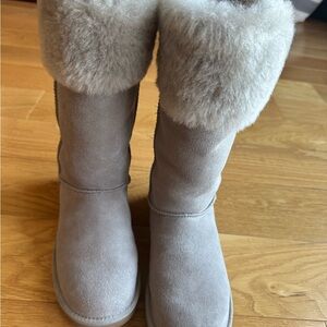 UGG Tall Suede Winter Boots with Shearling Cuff - Grey New without box